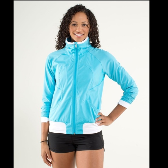 lululemon athletica Jackets & Blazers - Lululemon Blue White Run Track Attack Jacket
